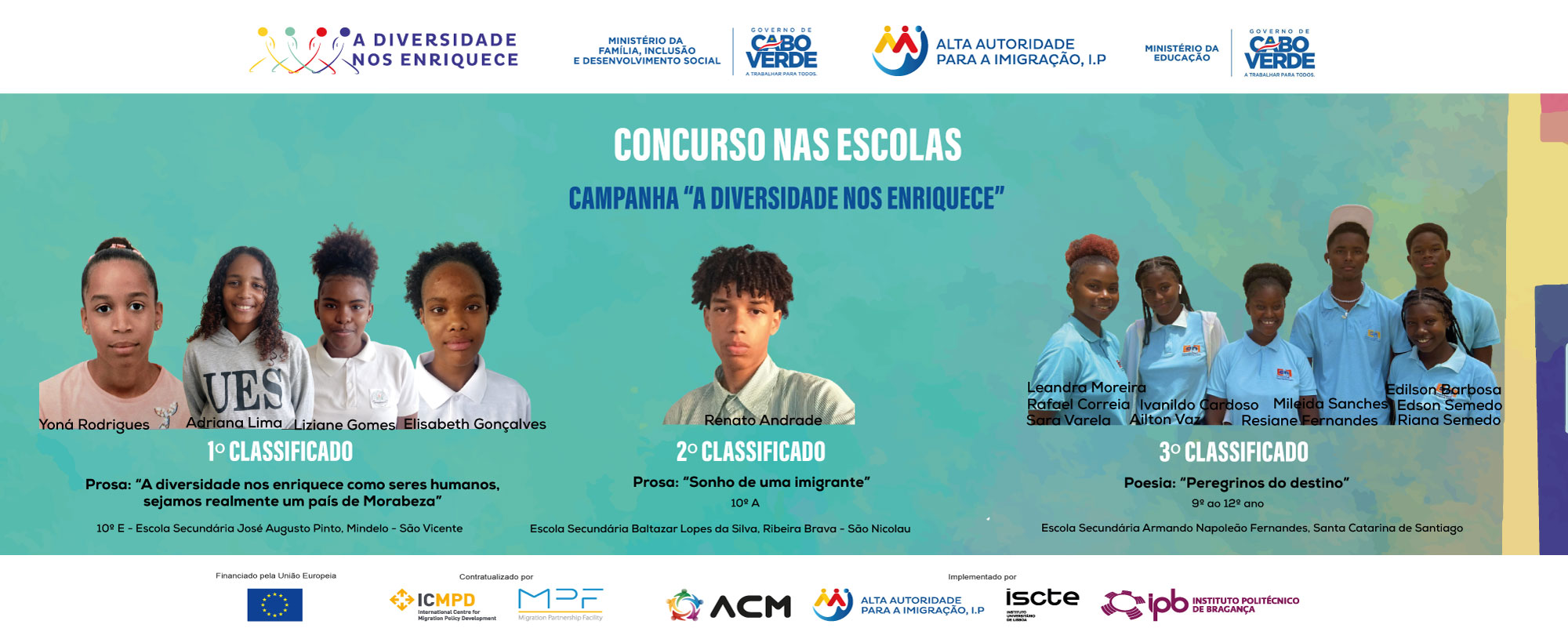 vencedores concurso nas escolas